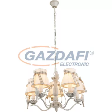 GLOBO 69027-5 SAVIO Függeszték fehér, textil ernyővel, 5xE14 40W 230V