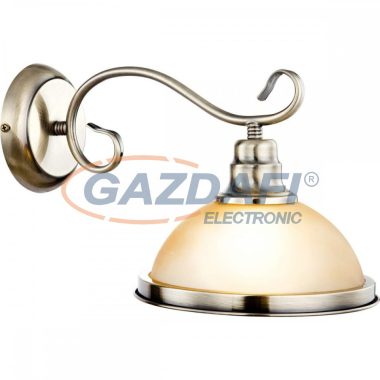 GLOBO 6905-1W SASSARI Fali lámpa, 60W, E27, 230V, antik sárgaréz, üveg