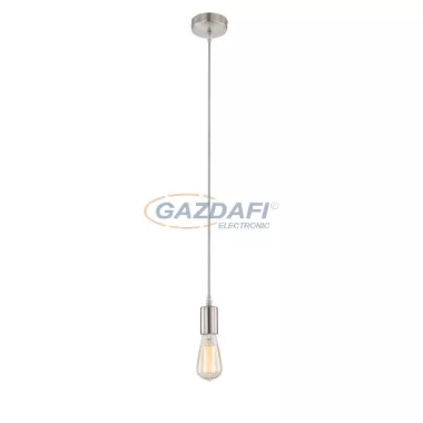 GLOBO A14 Függeszték matt króm,szürke kábel E27 60W 230V ø100x1400mm IP20