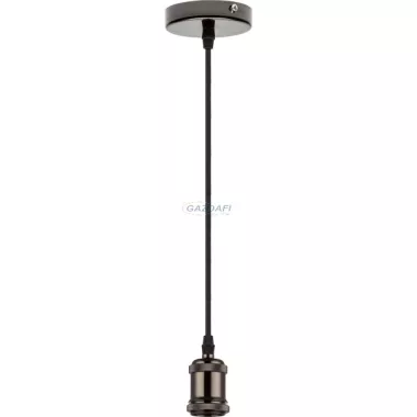 GLOBO A16 Függeszték króm fekete, E27 60W 230V ø100x1100mm IP20