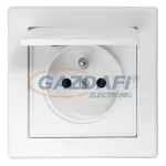   GREENLUX GXKP008 Csatlakozóaljzat JUPITER 250V 16A fehér 2P+PE IP44