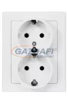 GREENLUX GXKP010 Dupla csatlakozóaljzat SCHUKO JUPITER 250V 16A fehér 2x(2P+PE) GREENLUX GXKP010 Dupla csatlakozóaljzat SCHUKO JUPITER 250V 16A fehér 2x(2P+PE)