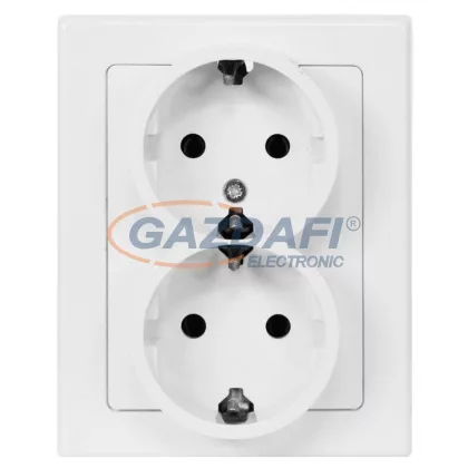 GREENLUX GXKP010 Dupla csatlakozóaljzat SCHUKO JUPITER 250V 16A fehér 2x(2P+PE) GREENLUX GXKP010 Dupla csatlakozóaljzat SCHUKO JUPITER 250V 16A fehér 2x(2P+PE)