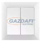   GREENLUX GXKP027 Kétpólusú kettős kapcsoló jelzőfénnyel PREMIUM fehér 250V 10A