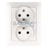   GREENLUX GXKP038 Dupla csatlakozóaljzat PREMIUM fehér 250V 16A 2x(2P+PE)