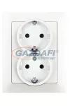 GREENLUX GXKP039 Dupla csatlakozóaljzat SCHUKO PREMIUM fehér 250V 16A 2x(2P+PE) GREENLUX GXKP039 Dupla csatlakozóaljzat SCHUKO PREMIUM fehér 250V 16A 2x(2P+PE)