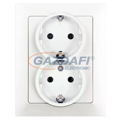 GREENLUX GXKP039 Dupla csatlakozóaljzat SCHUKO PREMIUM fehér 250V 16A 2x(2P+PE) GREENLUX GXKP039 Dupla csatlakozóaljzat SCHUKO PREMIUM fehér 250V 16A 2x(2P+PE)
