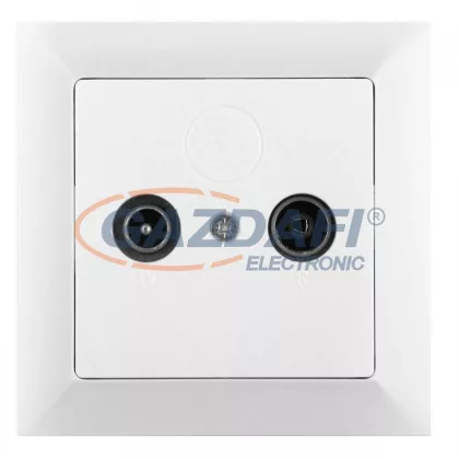   GREENLUX GXKP042 Televízió és rádió aljzat, átmenő PREMIUM fehér