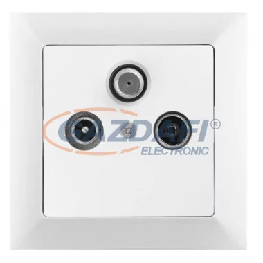 GREENLUX GXKP043 Televízió, rádió és szatelit aljzat, végzáró PREMIUM fehér