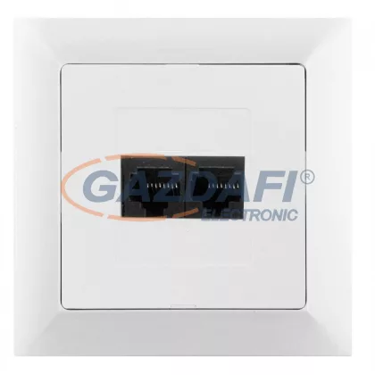 GREENLUX GXKP050 Dupla kommunikációs csatlakozóaljzat 2x8pin PREMIUM fehér GREENLUX GXKP050 Dupla kommunikációs csatlakozóaljzat 2x8pin PREMIUM fehér