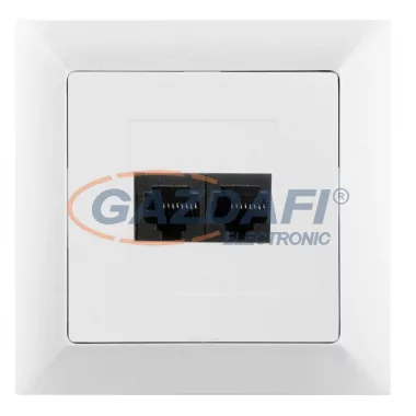 GREENLUX GXKP051 Dupla kommunikációs csatlakozóaljzat 2x8pin Cat6 PREMIUM fehér GREENLUX GXKP051 Dupla kommunikációs csatlakozóaljzat 2x8pin Cat6 PREMIUM fehér