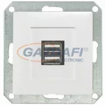   GREENLUX GXKP058 PREMIUM 2USB/S 2x USB-aljzat (5V/2x max. 1A) háttérvilágítással (keret nem tartozék), fehér