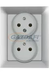 GREENLUX GXKP138 PREMIUM ZA-26 S Dupla csatlakozóaljzat 2x(2P+PE), 16A ezüst GREENLUX GXKP138 PREMIUM ZA-26 S Dupla csatlakozóaljzat 2x(2P+PE), 16A ezüst