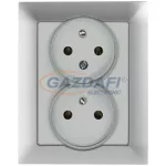   GREENLUX GXKP138 PREMIUM ZA-26 S Dupla csatlakozóaljzat 2x(2P+PE), 16A ezüst