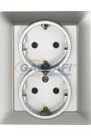 GREENLUX GXKP139 PREMIUM ZA-27 SCHUKO S Dupla csatlakozóaljzat 2x(2P+PE), 16A ezüst GREENLUX GXKP139 PREMIUM ZA-27 SCHUKO S Dupla csatlakozóaljzat 2x(2P+PE), 16A ezüst