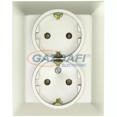 GREENLUX GXKP239 PREMIUM ZA-27 SCHUKO P Dupla csatlakozóaljzat 2x(2P+PE), 16A pezsgő GREENLUX GXKP239 PREMIUM ZA-27 SCHUKO P Dupla csatlakozóaljzat 2x(2P+PE), 16A pezsgő