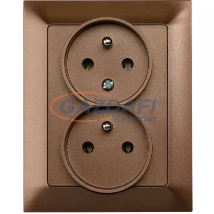 GREENLUX GXKP338 PREMIUM ZA-26 A Dupla csatlakozóaljzat 2x(2P+PE), 16A mahagóni GREENLUX GXKP338 PREMIUM ZA-26 A Dupla csatlakozóaljzat 2x(2P+PE), 16A mahagóni