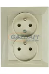 GREENLUX GXKP638 PREMIUM ZA-26 C Dupla csatlakozóaljzat 2x(2P+PE), 16A elefántcsont GREENLUX GXKP638 PREMIUM ZA-26 C Dupla csatlakozóaljzat 2x(2P+PE), 16A elefántcsont