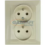   GREENLUX GXKP638 PREMIUM ZA-26 C Dupla csatlakozóaljzat 2x(2P+PE), 16A elefántcsont
