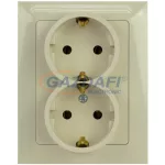   GREENLUX GXKP639 PREMIUM ZA-27 SCHUKO C Dupla csatlakozóaljzat 2x(2P+PE), 16A elefántcsont