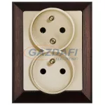   GREENLUX GXKP838 PREMIUM ZA-26 P+W Dupla csatlakozóaljzat 2x(2P+PE) pezsgő+wenge. Nem kompatibilis a keretekkel. 250V pezsgő+wenge  10A