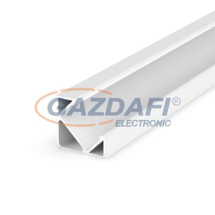   GREENLUX GXLP063 Alumínium sarokprofil (V) 45˙-os dőlésű, max. 12mm széles LED szalagokhoz lakkozott fehér