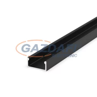 GREENLUX GXLP075 Alumínium profil (E) max. 12mm széles LED szalagokhoz, felületre telepítéshez lakkozott fekete