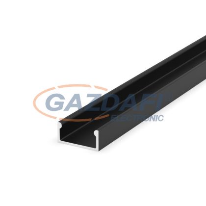   GREENLUX GXLP075 Alumínium profil (E) max. 12mm széles LED szalagokhoz, felületre telepítéshez lakkozott fekete