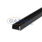   GREENLUX GXLP076 Alumínium profil (E) max. 12mm széles LED szalagokhoz, felületre telepítéshez lakkozott fekete