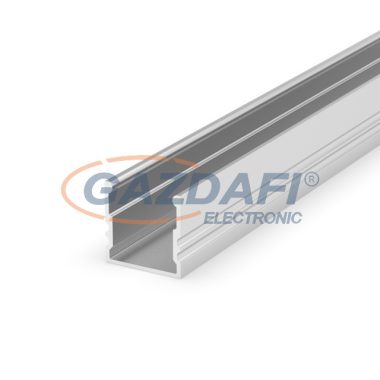 GREENLUX GXLP102 Alumínium profil (E3), magas, max. 12mm széles LED szalagokhoz, felületre telepítéshez ezüst elox