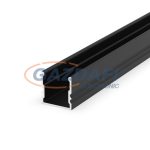   GREENLUX GXLP105 Alumínium profil (E3), magas, max. 12mm széles LED szalagokhoz, felületre telepítéshez lakkozott fekete