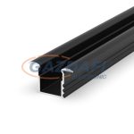   GREENLUX GXLP115 Alumínium profil (F1), mély, max. 12mm széles LED szalagokhoz, süllyeszthető lakkozott fekete