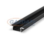   GREENLUX GXLP125 Alumínium profil (F), max. 12mm széles LED szalagokhoz, süllyeszthető lakkozott fekete