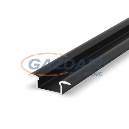   GREENLUX GXLP126 Alumínium profil (F), max. 12mm széles LED szalagokhoz, süllyeszthető lakkozott fekete