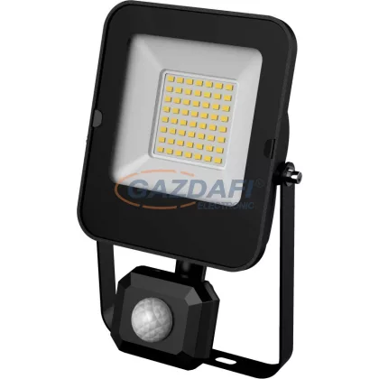   GREENLUX GXLR054 ALFA PIR SMD 30W LED reflektor mozgásérzékelővel 3000lm 6000K 220-240V A++ -> A fekete  IP44