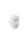 GTV AE-GSF2USB-10 Elektromos aljzat USB-vel, 220-240VAC, max. 3500W, 2xUSB töltő, IP20, fehér, FRANCIA