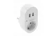 GTV AE-GSS2USB-10 Elektromos aljzat USB-vel, 220-240VAC, max. 3500W, 2xUSB töltő, IP20, fehér, SCHUKO