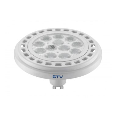 GTV LD-ES11110-30 LED izzó 12W, ES111, 3000K,12xPOWER LED, FEHÉR, GU10, sugárzási szög 45°, 230V, 950 lm,átlátszó üveg, magassága 65mm