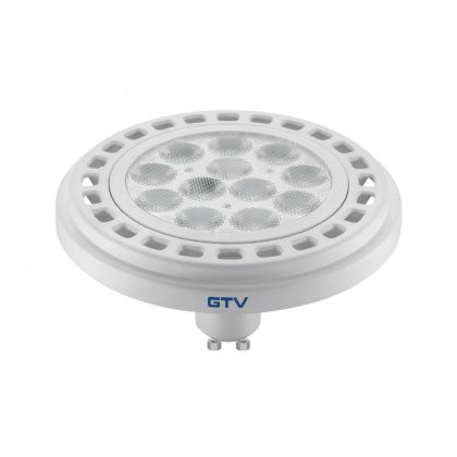   GTV LD-ES11110-30 LED izzó 12W, ES111, 3000K,12xPOWER LED, FEHÉR, GU10, sugárzási szög 45°, 230V, 950 lm,átlátszó üveg, magassága 65mm
