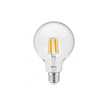 GTV LD-G95FL8-30 LED izzó 8W, G95, E27, 3000K, izzószálas, AC220-240V, sugárzási szög 360°, 800lm, 70mA