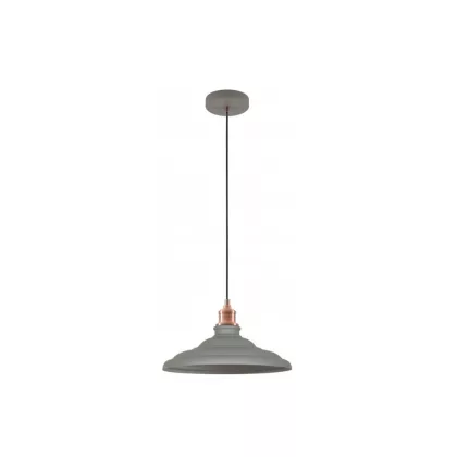   GTV OS-LOR-M-E27-15-DEC Mennyezeti lámpatestek LORET M,8854,AC220-240V,50/60Hz,1*E27, max.40W,  Átmérő 20,5 cm,IP20, single, szürke