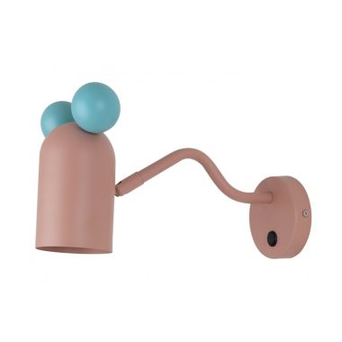 GTV OS-MOUSW-20-DEC Fali lámpa kapcsolóval 1953, MAX250V, 50/60HZ, 1*E27, MAX.25 W, IP20, átmérő 8 CM, rózsaszín