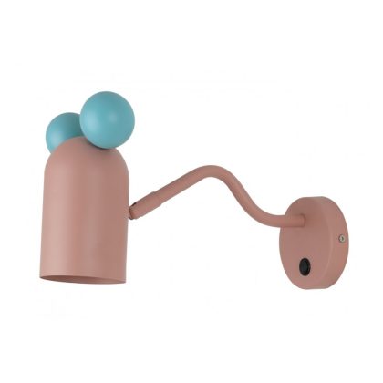   GTV OS-MOUSW-20-DEC Fali lámpa kapcsolóval 1953, MAX250V, 50/60HZ, 1*E27, MAX.25 W, IP20, átmérő 8 CM, rózsaszín