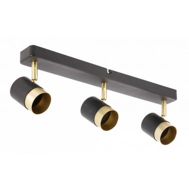 GTV OS-ORI-3GU10-10  Mennyezeti lámpatest ORIO, alumínium, 43,0×5,5×14,0, IP20, 3*GU10, max. 50W, kerek, fekete,arany