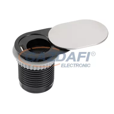 GTV AE-BPW1S1UCH-51 Asztalba süllyeszthető elosztó 1xSCHUKO, 1 USB 5V, IP20, 1,9m