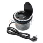  GTV AE-BPW1S2UCH-80 Asztalba süllyeszthető elosztó 2 USB töltő 5V, 2A, IP20, 3500W, SCHUKO