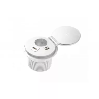 GTV AE-BPW1SACP-10 Süllyesztett asztali töltő aljzat Charger Plus, USB A+C, HDMI, RJ45, 1,5m kábel