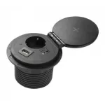   GTV AE-BPW1SACP-20 Süllyesztett asztali töltő aljzat Charger Plus, USB A+C, HDMI, RJ45, 1,5m kábel