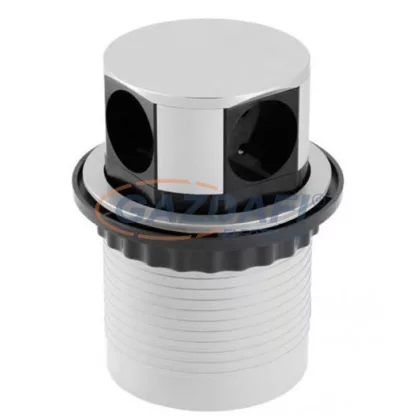   GTV AE-BPW3S100U-53 Asztalba süllyeszthető elosztó, 3xSCHUKO, 2xUSB, IP20, 3600W, 1,5m