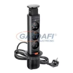   GTV AE-BPW3S60-20 Süllyeszthető elosztó 3 alj, AC220-240V, 3600W, IP20, 1,5m SCHUCKO